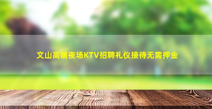 文山高端夜场KTV招聘礼仪接待无需押金